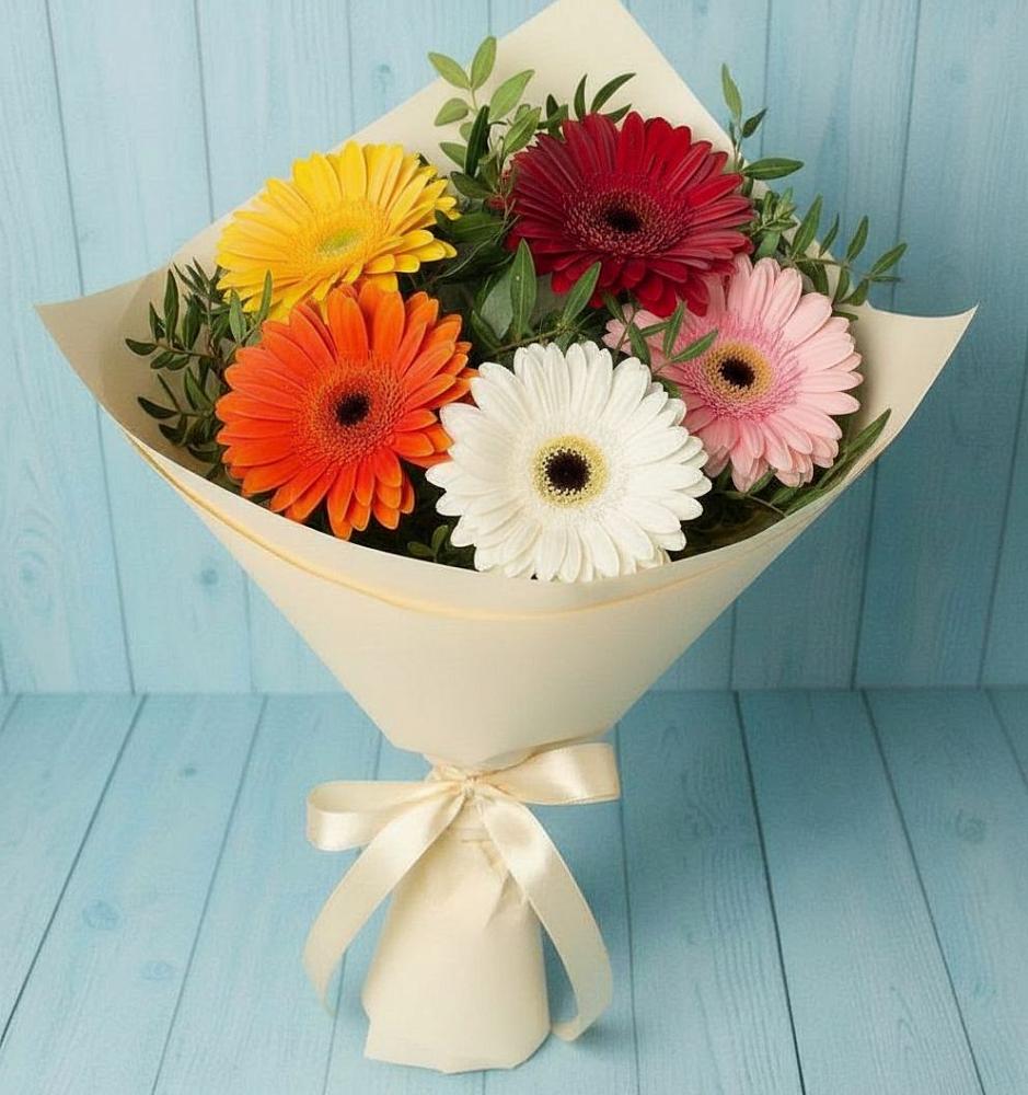 Букет праздник в Майский Тульская область Букет цветов из: Герберы в Майский Тульская область
