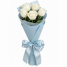 Букет 5 Белых роз Проуд в Майский Тульская область