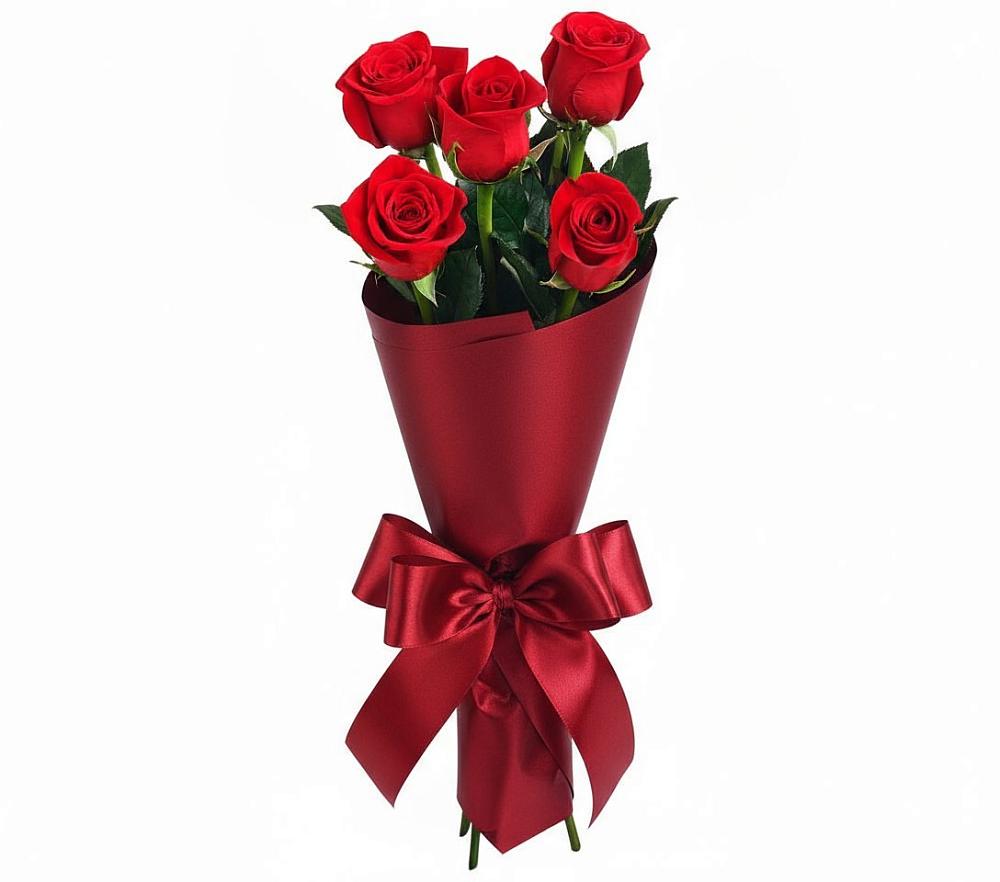 Букет 5 Красных роз Эдлесс Лав в Майский Тульская область