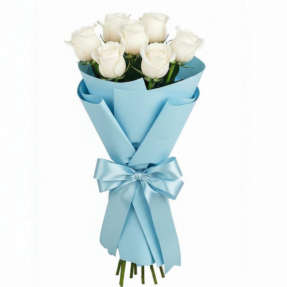 7 Белых роз Проуд в Майский Тульская область Букет 7 белых роз Проуд в Майский Тульская область