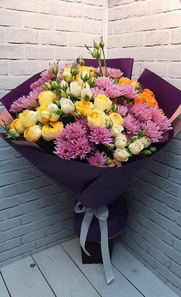 Букет цветов из: Хризантемы и Розы в Майский Тульская область