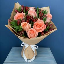 Букет Сплетённые любовью в Майский Тульская область Букет цветов из:  Розы и Альстромерии в Майский Тульская область
