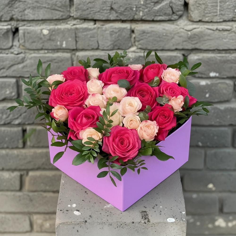 Композиция моя любовь в Майский Тульская область Цветочная композиция из Розы в коробке в Майский Тульская область