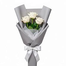 Букет 3 белые розы в Майский Тульская область Букет 3 белые розы в Майский Тульская область