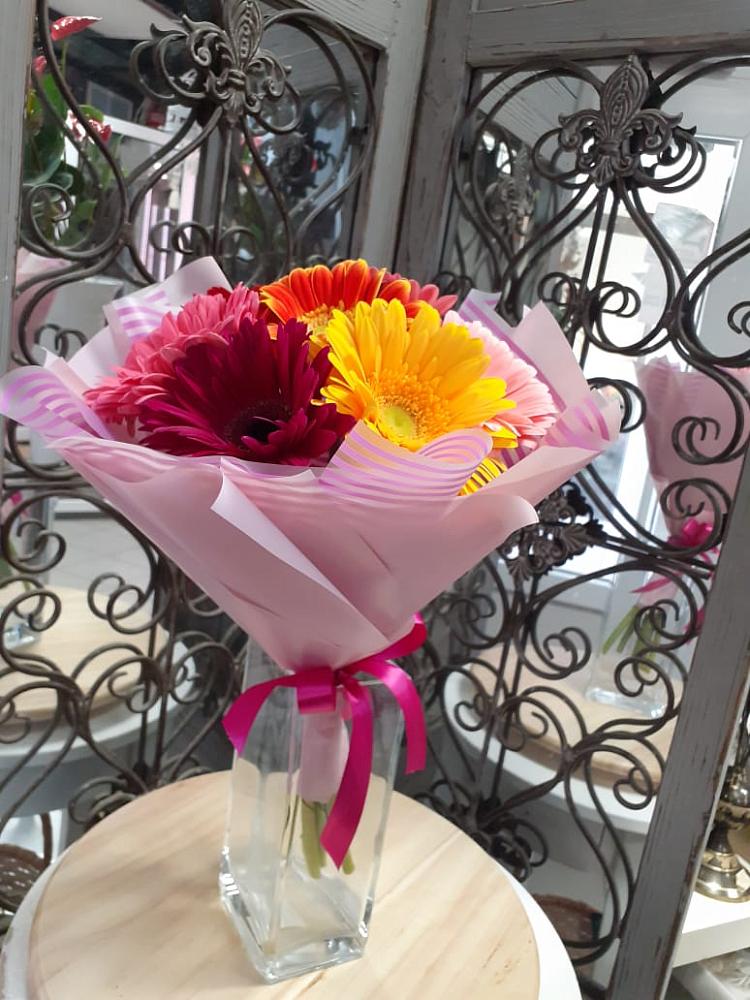 Букет радуга в Майский Тульская область Букет цветов из: Герберы в Майский Тульская область