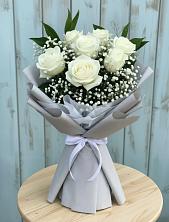 Букет из белых роз в Майский Тульская область Букет цветов из:  Розы в Майский Тульская область
