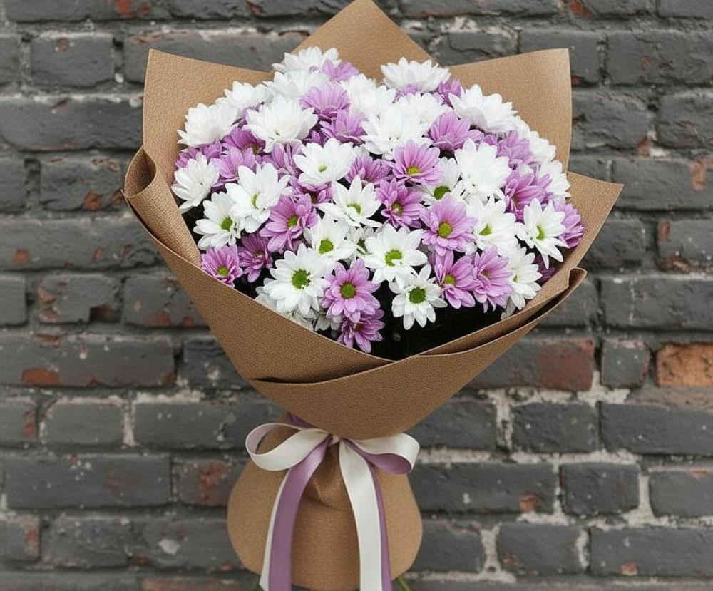 Букет грани совершенства в Майский Тульская область Букет цветов из: Хризантемы в Майский Тульская область