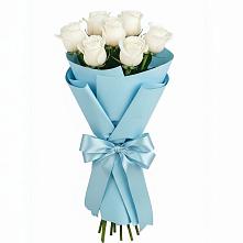 Букет 7 белых роз Проуд в Майский Тульская область