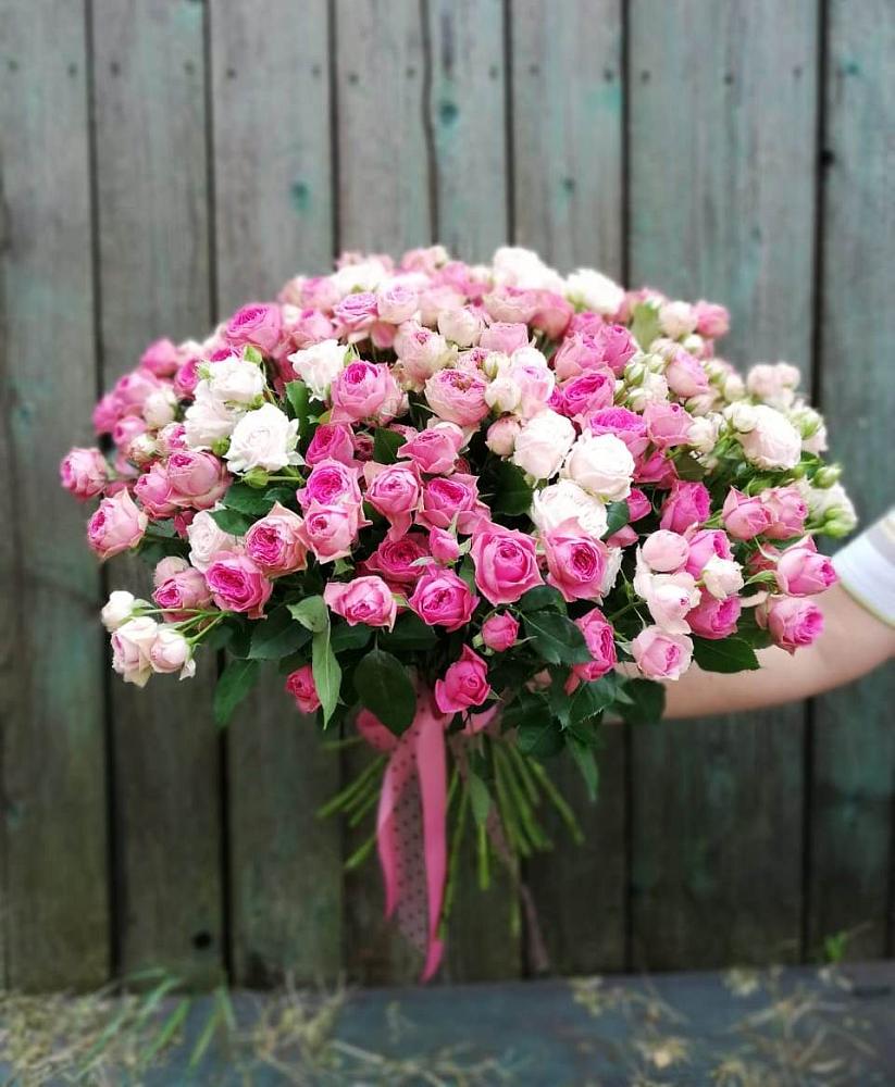 Розовые кустовые розы Натали и Лав Лидия в Майский Тульская область Букет Розовые кустовые розы Натали и Лав Лидия в Майский Тульская область