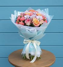Букет Счастливые мгновение в Майский Тульская область Букет цветов из:  Хризантемы и Розы в Майский Тульская область