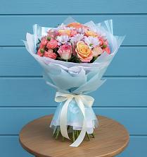 Букет Счастливые мгновение в Майский Тульская область Букет цветов из:  Хризантемы и Розы в Майский Тульская область