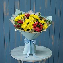 Букет сочные брызги в Майский Тульская область Букет цветов из:  Альстромерии и Хризантемы в Майский Тульская область