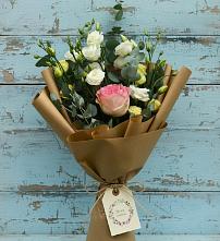 Букет нежный привет в Майский Тульская область Букет цветов из:  Розы и Лизиантусы в Майский Тульская область