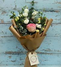 Букет нежный привет в Майский Тульская область Букет цветов из:  Розы и Лизиантусы в Майский Тульская область